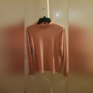 Blush Pink ribbed long-sleeved mock neck size XL